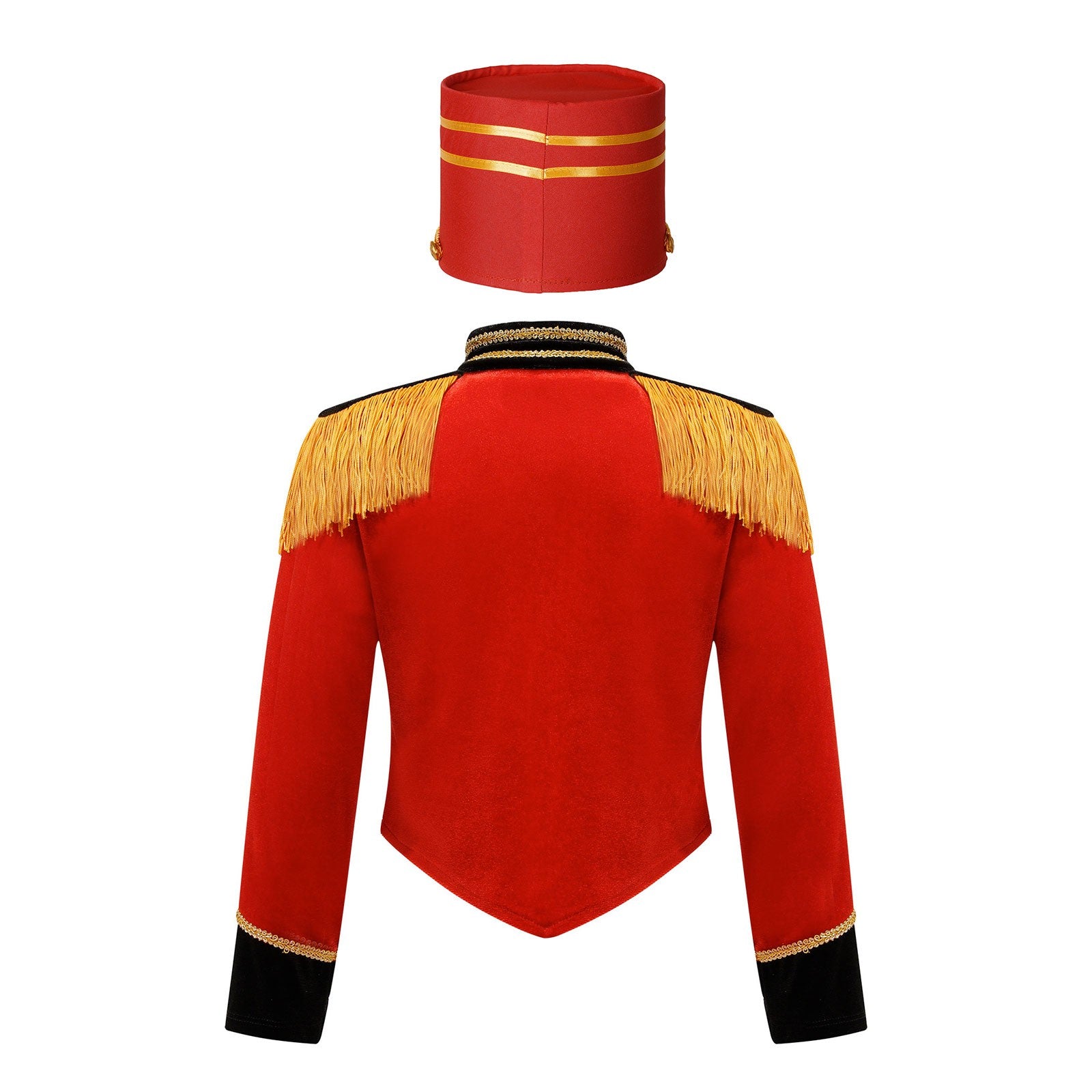 Girls Boys Marching Band Costume Outfits Circus Ringmaster Jacket Coat Team Performance Drummer Drum Major Uniform with Hat Sets