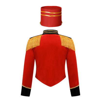 Girls Boys Marching Band Costume Outfits Circus Ringmaster Jacket Coat Team Performance Drummer Drum Major Uniform with Hat Sets