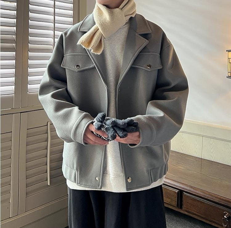 Men's Plus Size Winter Coat 3XL 5XL 300lbs Heavy Thick Wool Blend Trench Coat Vintage British Style Casual Pilot Jacket