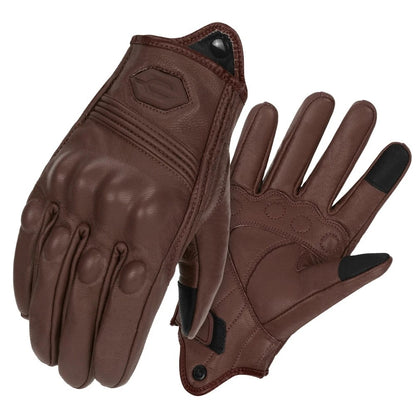 Luvas de Moto de Couro à Prova de Vento Quentes de Inverno Masculinas Antiderrapantes Luvas de Motocross com Tela Sensível ao Toque Luvas de Moto