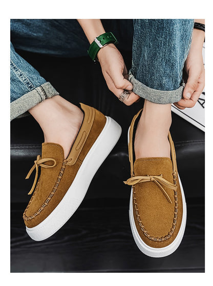 Designer Fashion British Style Flat Walking Shoes Casual Loafers Men Leather Shoes Luxury Dress Shoes Men Antiskid Driving Shoes