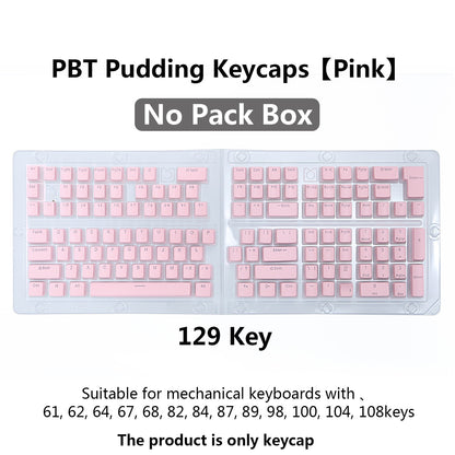 Keycaps PBT Pudding 129 teclas Keycap Perfil OEM Tampa de teclado Para teclado mecânico Kit Mx Switch Retroiluminação RGB 87 104 Teclados Gamer