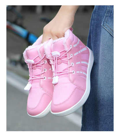 Fashion Kids Snow Boots Wide ToeBox Shoes Kid's Waterprof Barefoot Sneakers Boys Girls Warm Cotton Lightweight Non-slip Sneakers