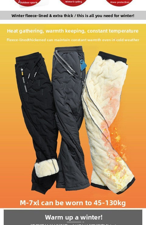 Calça Casual com Cordão Elástico na Cintura Moletom Esportivo Calça Folgada de Inverno Masculina Roupas Masculinas Quentes à Prova de Vento Y2k?