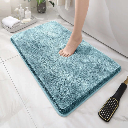 Tapete de chão de banheiro arredondado e espesso, tapete absorvente para banheira, material de pelúcia, tapete antiderrapante para os pés, capacho de entrada, banheiro