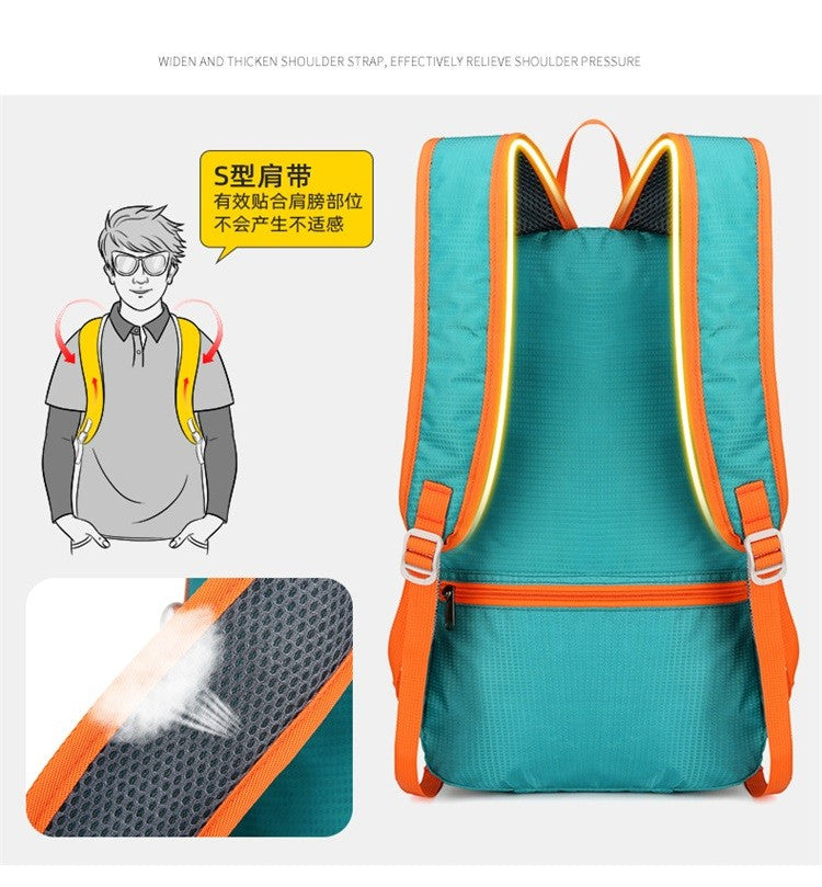 Mochila de Caminhada Unissex Ultraleve Dobrável Masculina e Feminina para Viagem ao Ar Livre Ciclismo Nylon