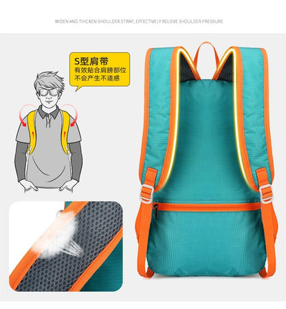 Mochila de Caminhada Unissex Ultraleve Dobrável Masculina e Feminina para Viagem ao Ar Livre Ciclismo Nylon