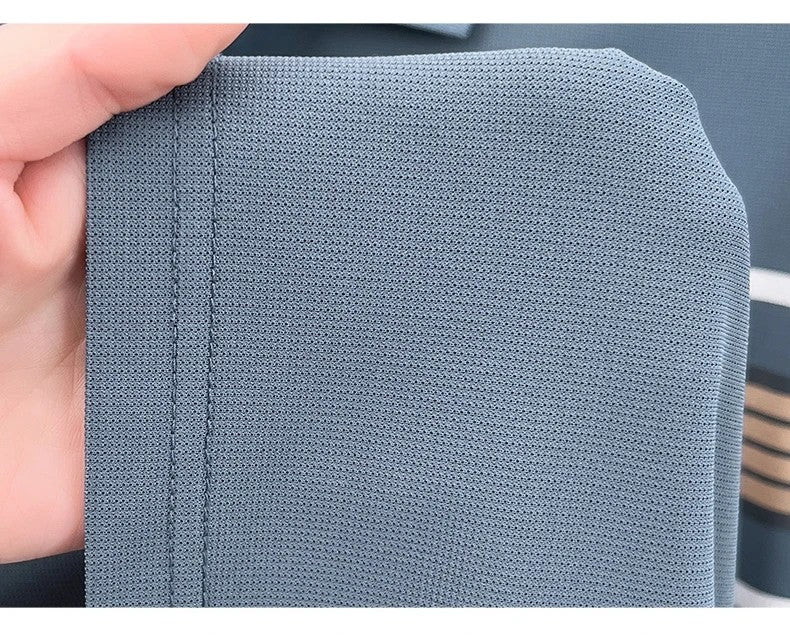 Advanced trend brand men's short sleeve polo shirt luxury striped summer breathable casual fashion letter embossed new T-shirt