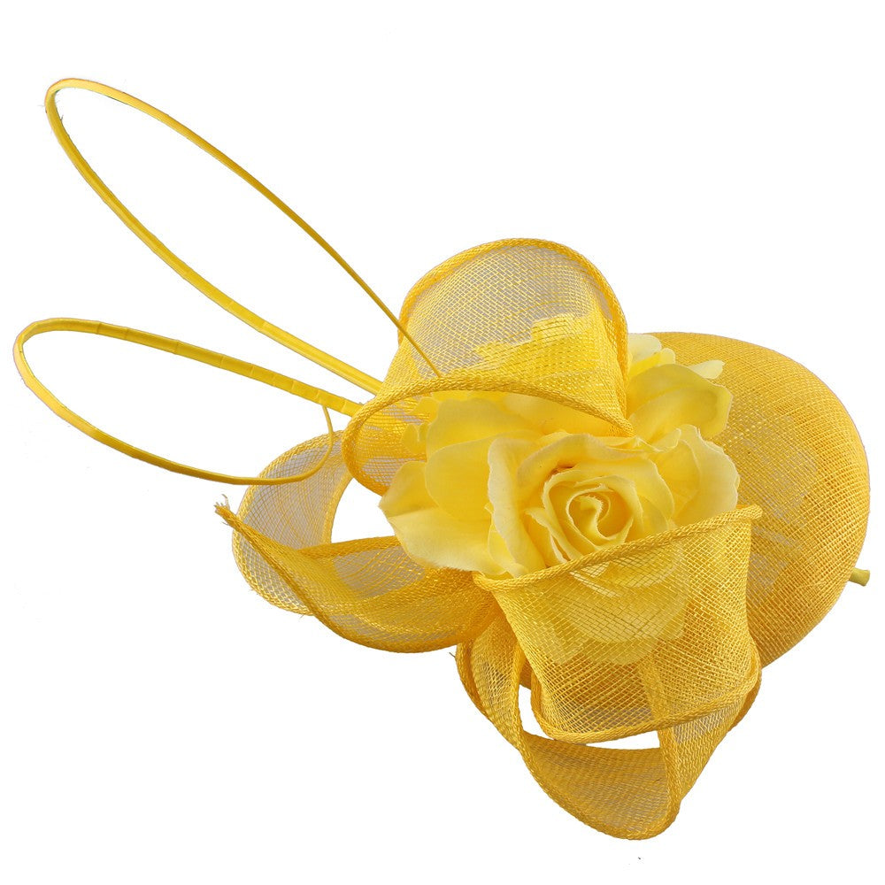 Fascinator de Casamento Sinamay de 4 Camadas de Ótima Qualidade Chapéu para Casamento Elegante Mulheres Moda Acessório de Cabelo Chapeau de Festa e Jantar