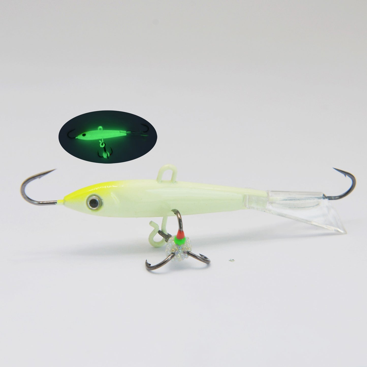 Iscas de Pesca no Gelo com Asas Glide Tail Jigging Vertical para Robalo, Perca, Walleye, Lúcio e Peixe-Sol