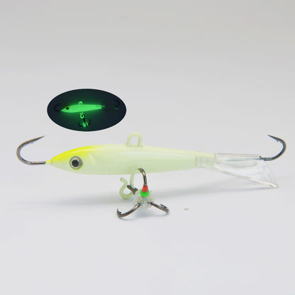 Iscas de Pesca no Gelo com Asas Glide Tail Jigging Vertical para Robalo, Perca, Walleye, Lúcio e Peixe-Sol
