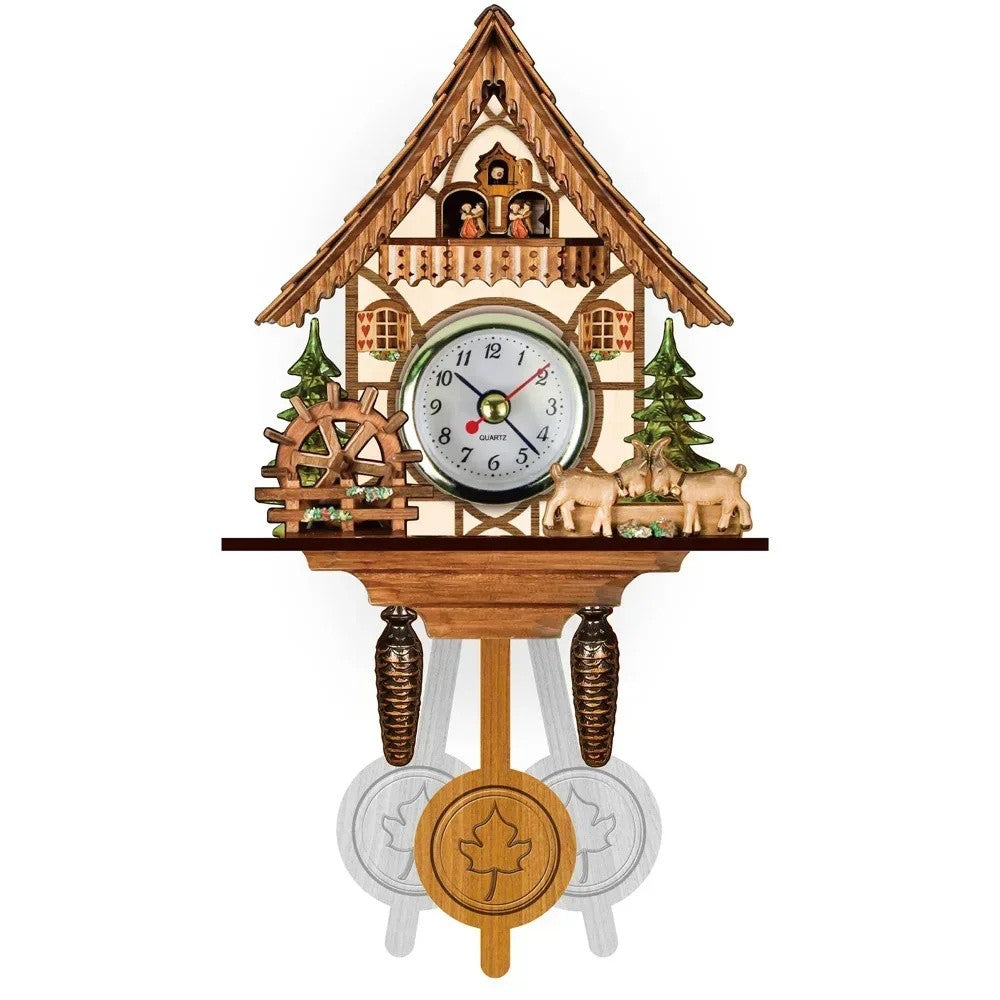 Wooden Hanging Wall Clock Bird Alarm Clock Cuckoo Clocks For Home Kid's Room Decoration Quartz Watch Decorative Home Decor