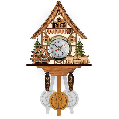 Wooden Hanging Wall Clock Bird Alarm Clock Cuckoo Clocks For Home Kid's Room Decoration Quartz Watch Decorative Home Decor
