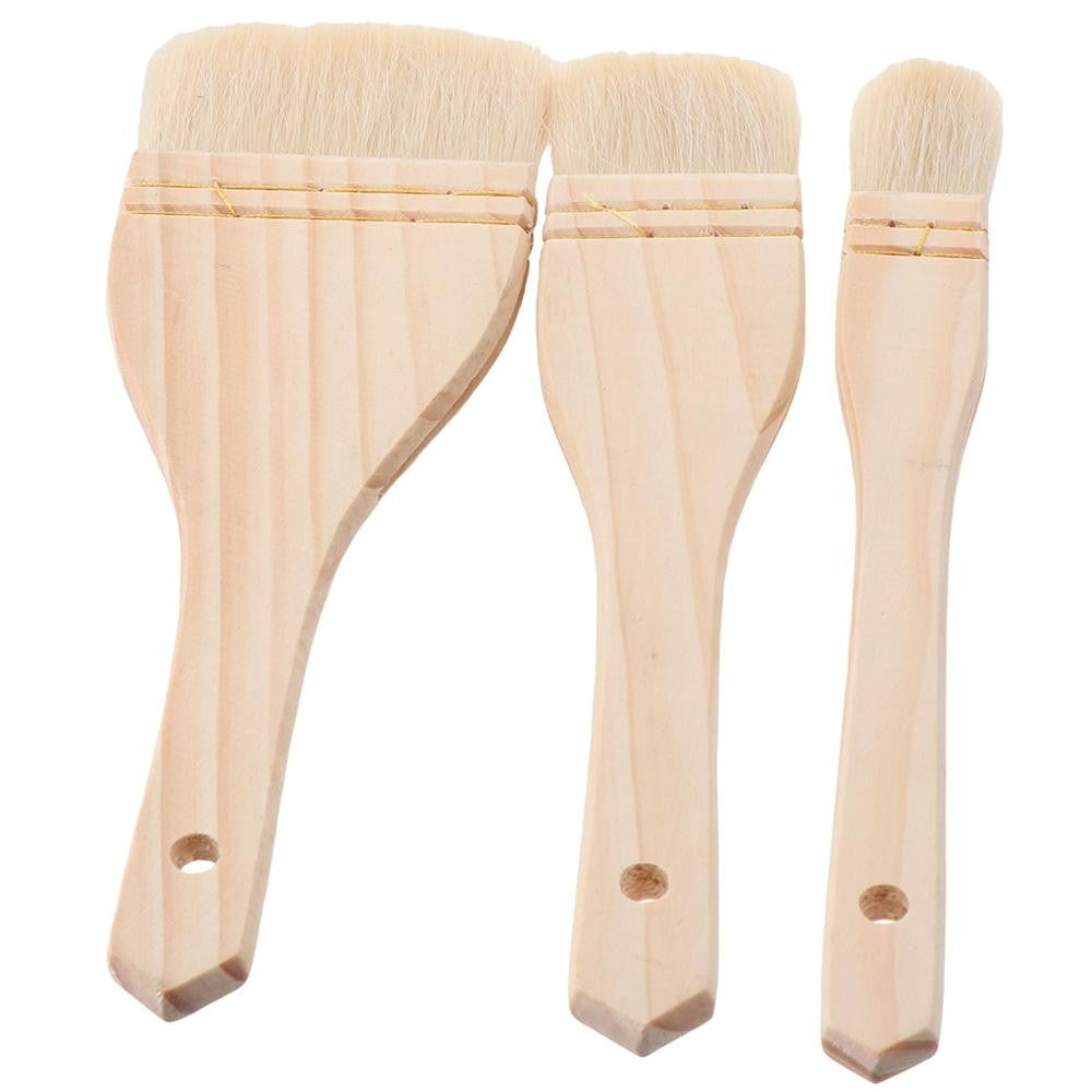 1/6pcs Wood Handle Wool Brush Baking Brush Household Barbecue Brush, Cooking Paint Tools, Hardwood Handles Pastry Brushes