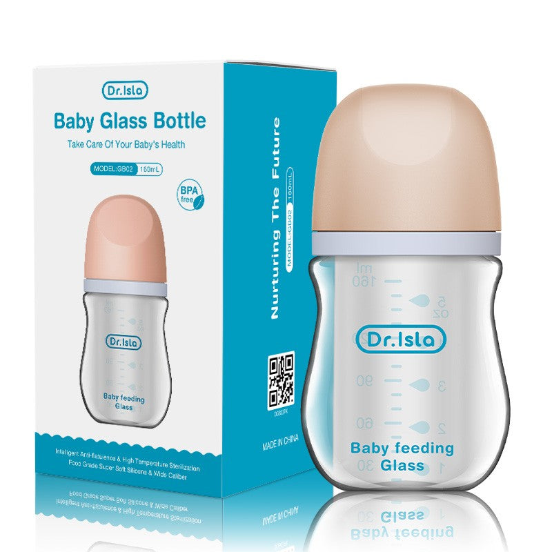 Newborn Glass Bottles 90/160ML Anti-Choke Baby Bottle Anti-flatulence Milk Feeding Bottles Infant BPA Free For 0-6Month
