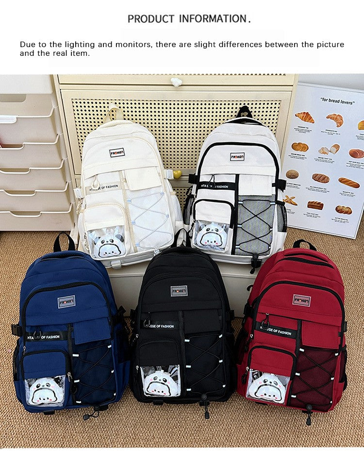 Mochila Escolar Estilo Japonês Bolsa Pequena para Boneca Grande Capacidade para Estudantes do Ensino Médio e Fundamental Masculino e Feminino Jovem Casual