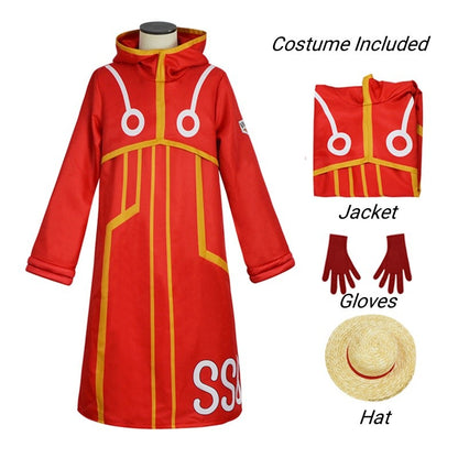 Egghead Island Costume Monkey D Luffy Robe Cosplay Costume 163 Luffy Jacket Coat Hat Outfit Halloween Suit