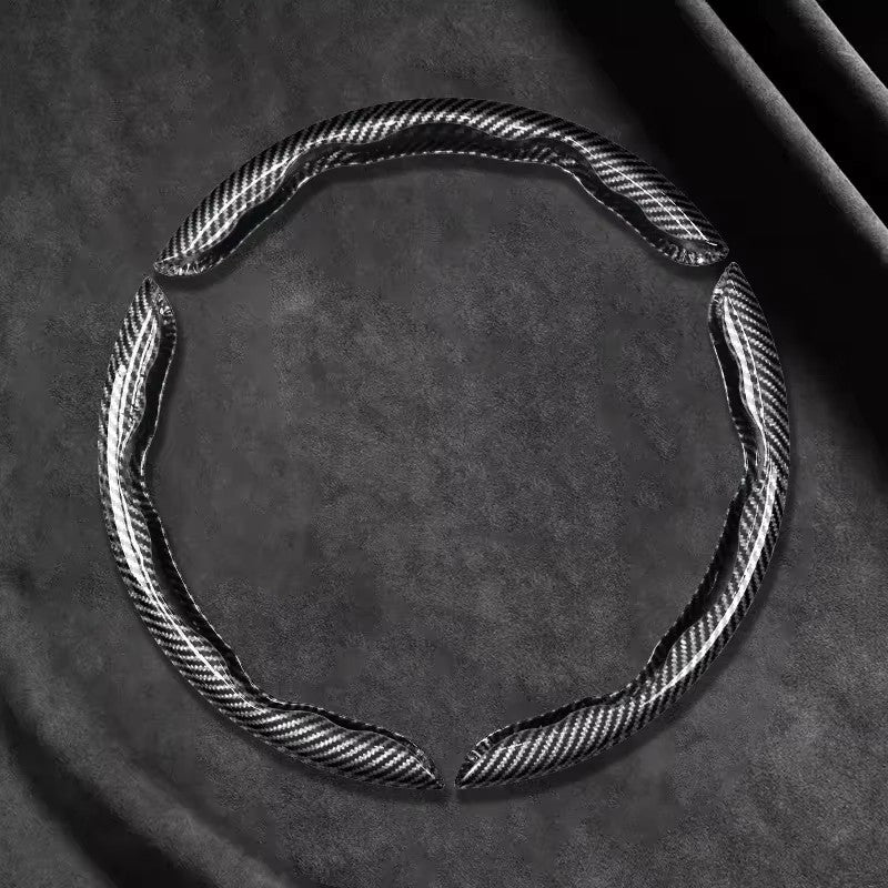 2/3 PEÇAS Capa de Volante de Carro de Silicone Fibra de Carbono a Laser 1K Micro Fibra de Couro PVC Capa Impulsionadora de Volante Antiderrapante Universal
