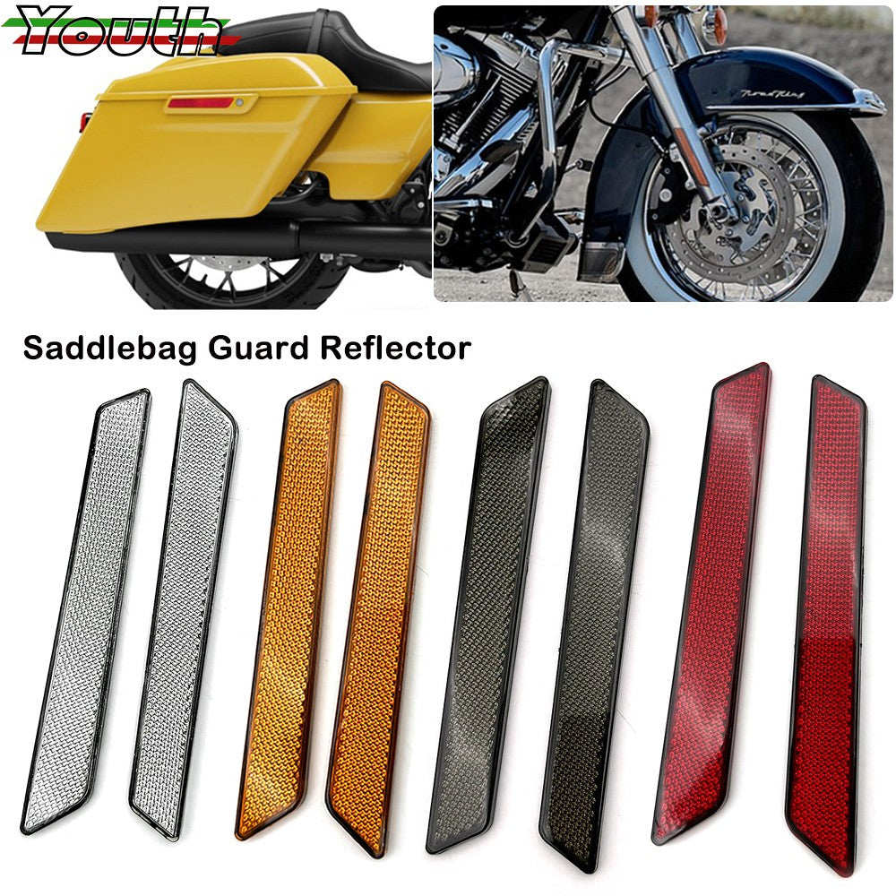 Adesivo Refletivo de Segurança para Capa de Alforje em Bengala Dianteira para Harley Touring Street Glide Road King FLT/FLHT 2014-2021