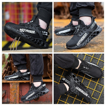 Sapatos de Segurança Bico de Aço Masculino Feminino Tênis de Trabalho Leves Sapatos de Trabalho à Prova de Furos Botas de Trabalho de Segurança Unissex para Construção