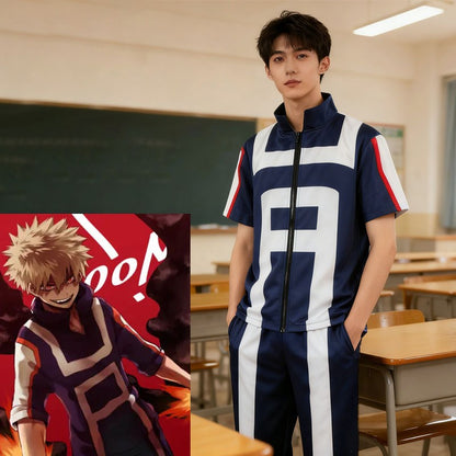 Anime My Hero Academia Boku Cosplay Gym Sport Costume Men Women School Suit Uniform T-shirt Pants Gymnastics Clothes Full Set