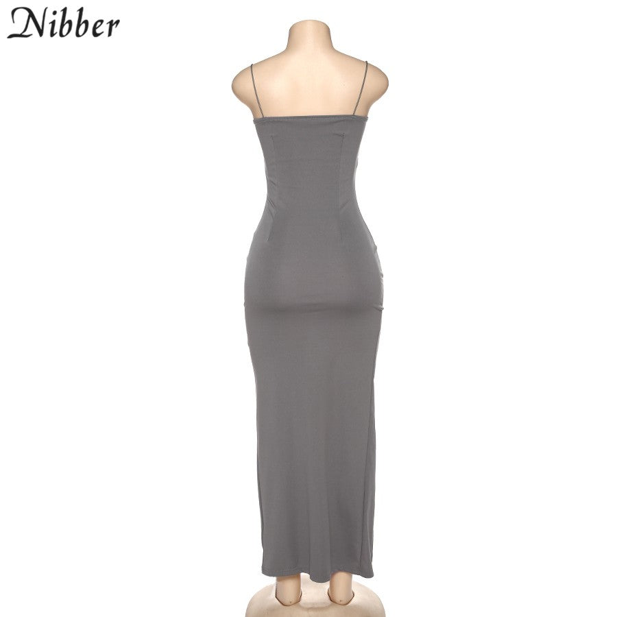 Nibber red black New year christmas party long dresses women spring Basic bodyco