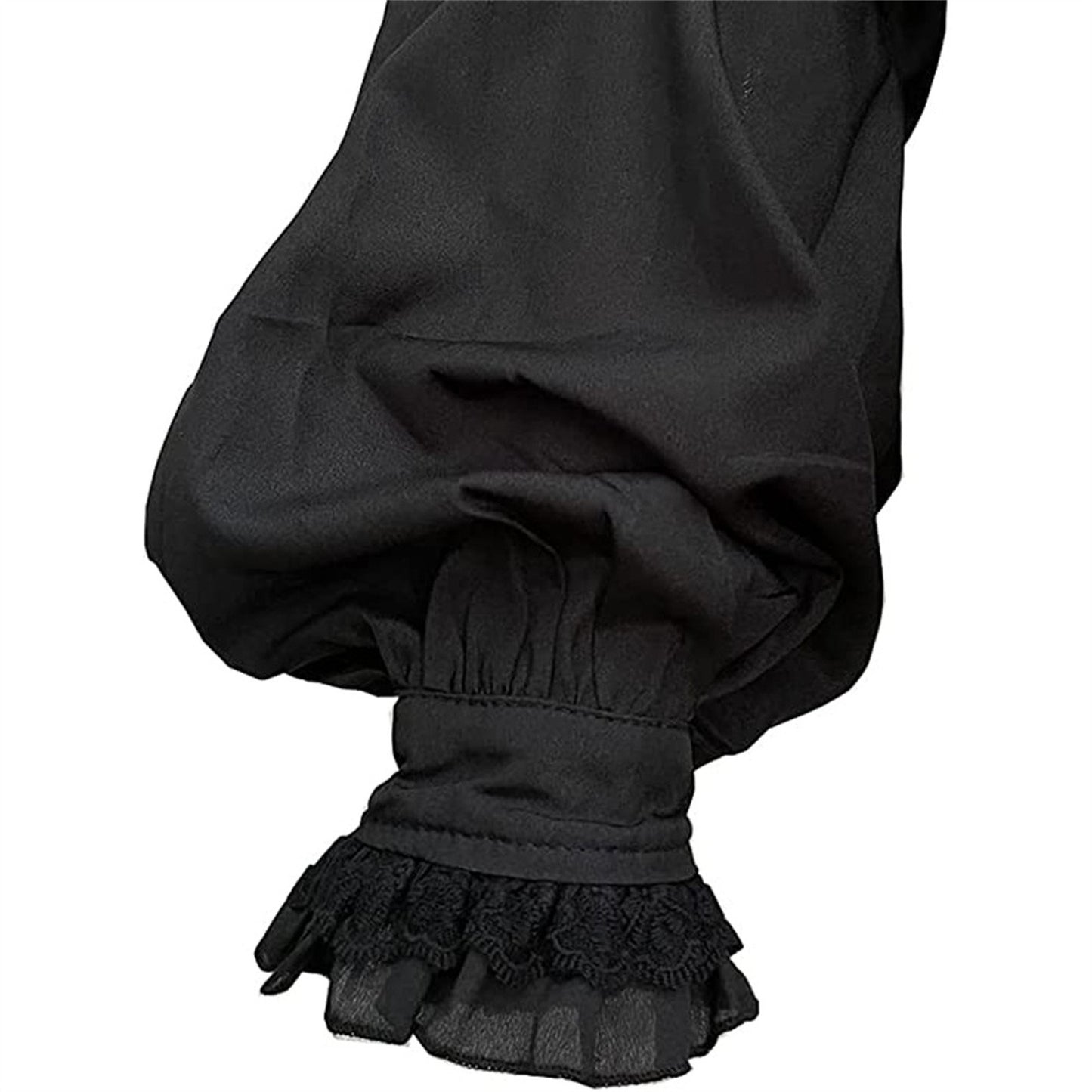 Men Steampunk Shirt Vintage Prince Medieval Renaissance Blouse Male White Black Turtleneck Tops Victorian Cosplay Costumes