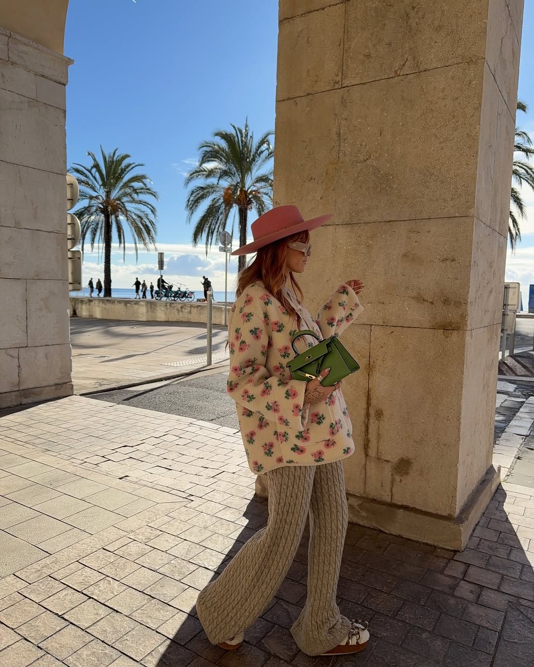 Women Printed Short Fleece Jacket Fashion Casual Round Neck Single Breasted Pocket Loose Jackets Lady Daily Commute Office Coat