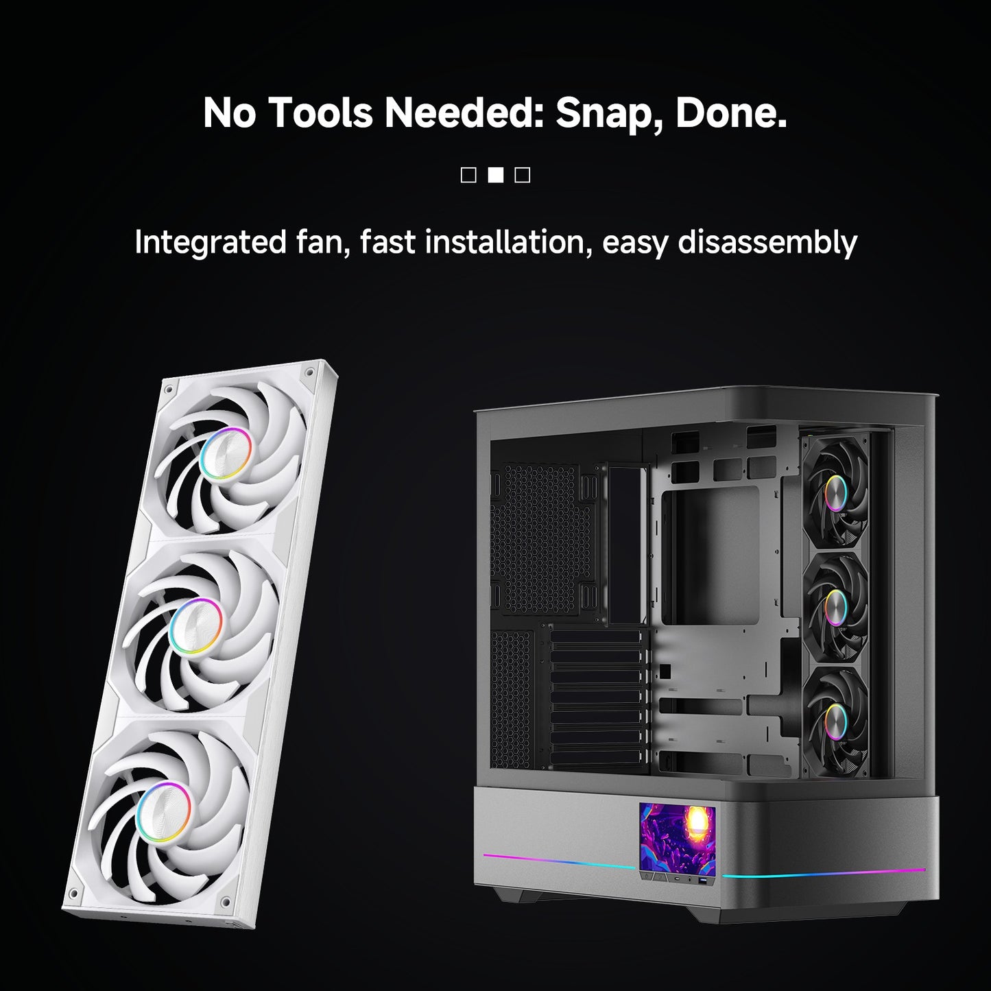 120/240/360mm ARGB PC Case Fan Monolithic Structure Water-Cooled Fan PWM Forward/Reverse Fan Kits Jungle Leopard Starlink Lite