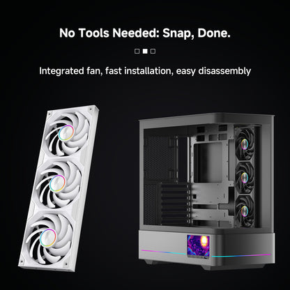 120/240/360mm ARGB PC Case Fan Monolithic Structure Water-Cooled Fan PWM Forward/Reverse Fan Kits Jungle Leopard Starlink Lite