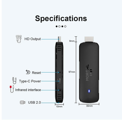 Versão Global Android14 TV Stick Home Theater Allwinner H313 Mortal Q8 Suporte 4K@60fps Wifi6 Bluetooth Controle Remoto por Voz TV Ao Vivo
