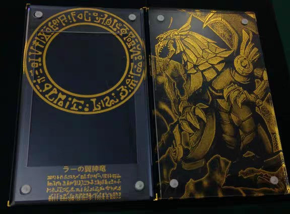 Yu-Gi-Oh Anime Personagem Card Brick Deus Egípcio O DRAGÃO ALADO DE RA Acrílico Banhado a Ouro Brick Cartas de Exibição Não Incluídas