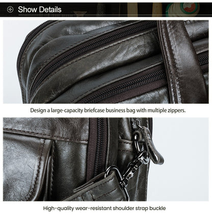 JOYIR Men Briefcases Genuine Leather Handbag 15.6"Laptop Messenger Shoulder Bag for Documents Men's Bag Business Totes 2022