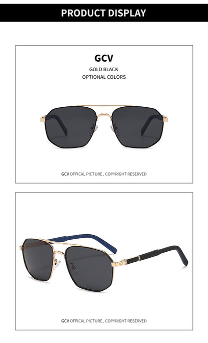 GCV 2025 Óculos de Sol Polarizados Clássicos Masculinos Modelo Piloto Quadrado Armação de Metal Óculos de Sol Masculinos para Dirigir Óculos UV Bloqueador Luxo