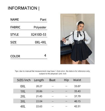 Plus Size Women's High Waisted Solid Colour Peplum Casual Suspender Skirt Elegant Casual Pure Colour Y2K Skirt