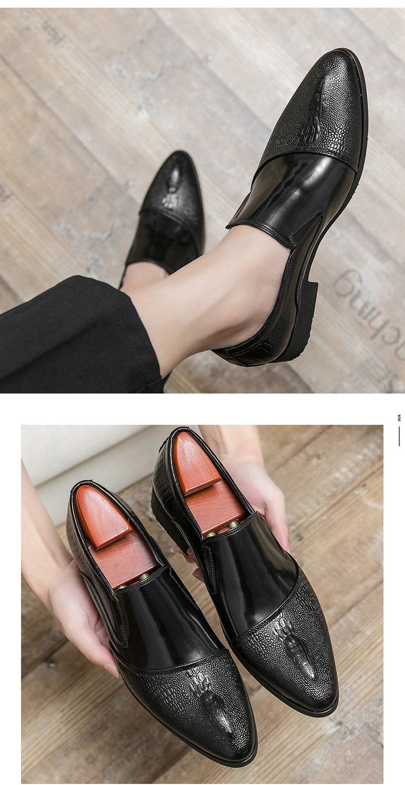 Luxury Crocodile Pattern Men Business Loafers Big Size Fashion Leather Comfortable Designer Wedding Social Formal Platform Shoes