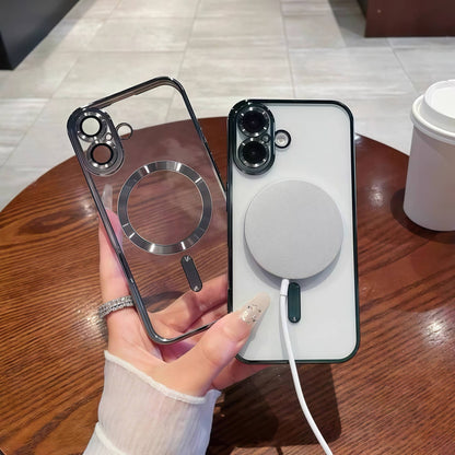 Proteção de Câmera Capa Luxo Transparente com Galvanoplastia TPU Macio Proteção contra Quedas com Capa de Telefone Magnética Para iPhone17Pro Max/17Pro/Air/17