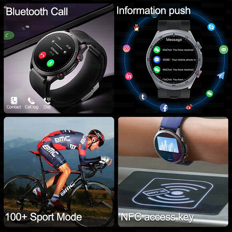 2026 New Health track NFC Air Pump+Air Bag Smartwatch Men Accurate Blood Pressure watches Uric Acid ECG Call Smart Bracelet lady