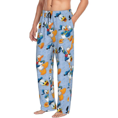 Custom Print Mickey Mouse Donald Duck Pajama Pants Men Sleep Sleepwear Bottoms with Pockets