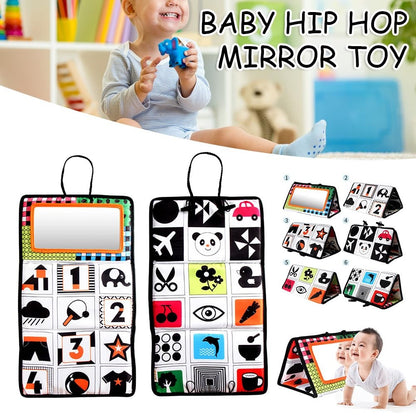 Brinquedos de Espelho para Bebês Recém-Nascidos com Contraste Alto Preto e Branco para Tempo de Barriga, Desenvolvimento Montessori, Atividade de Engatinhar e Brinquedo Sensorial