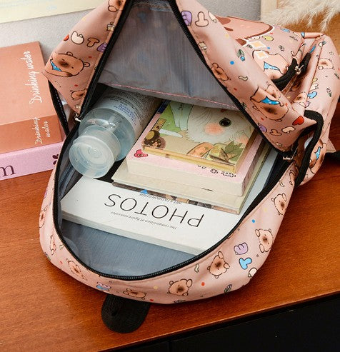 Capibara Print Backpacks Large Capacity Back To School Unisex Fashionable Cute Children's Bags For Kids Gift