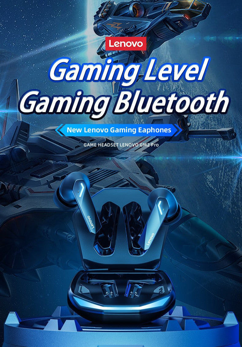 Fone de ouvido sem fio Lenovo GM2 Pro TWS Bluetooth 5.3 à prova d'água com microfone para Xiaomi iPhone