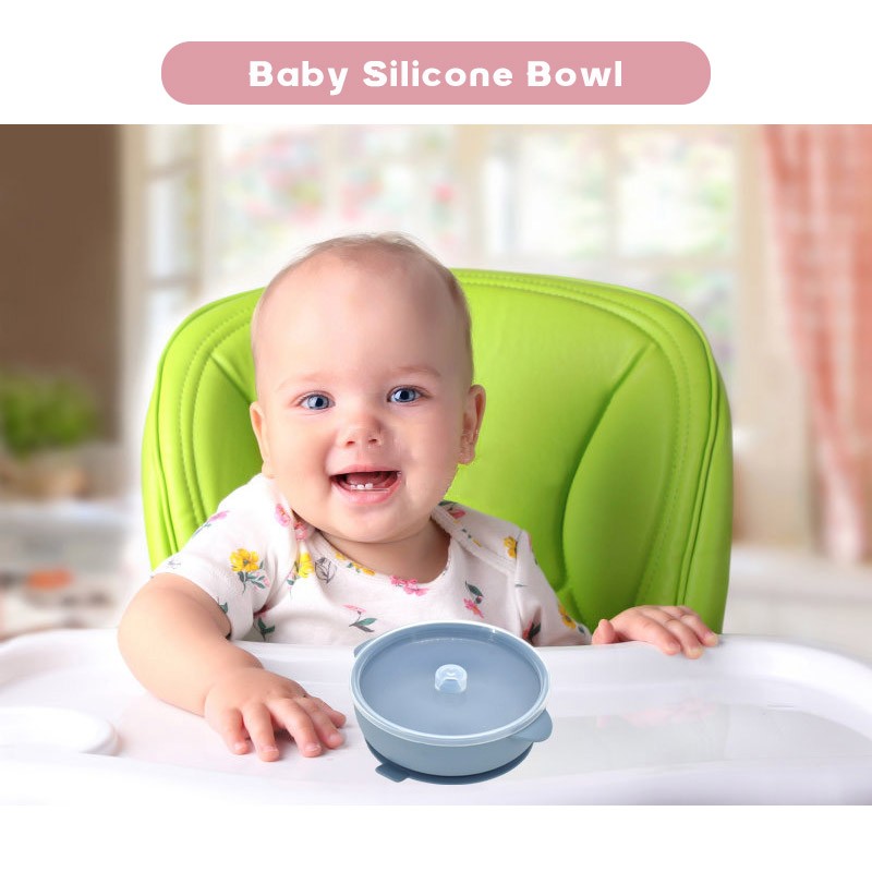 400ML Baby Silicone Bowl With Lid Feeding Tableware Children's Tableware Silicone Plate Set Dishes Kitchenware Baby Plates Bowl