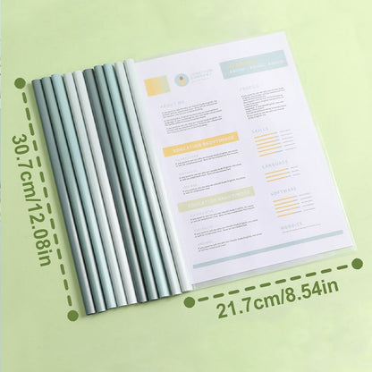 10pcs Transparent File Document Thicken Draw Rod A4 Folder Test Paper Storage Bag Clip Office Folder Organizer Office Supplies