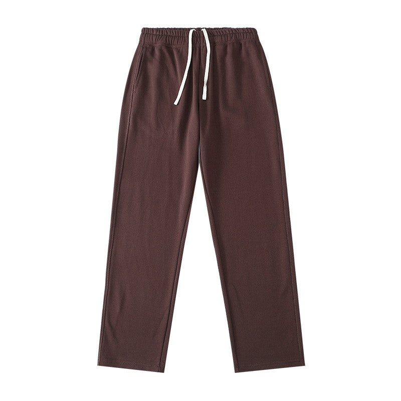 Calça de moletom reta 340G de terry, confortável, versátil, macia e suave para a pele, resistente a rugas e durável