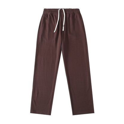 Calça de moletom reta 340G de terry, confortável, versátil, macia e suave para a pele, resistente a rugas e durável