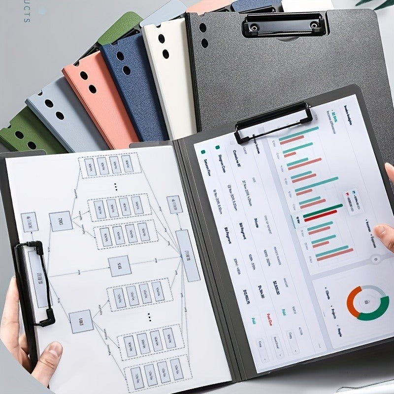 A4 File Folders Clipboard Double Clip Clip Board 100 Sheets Office Documents Organizer Writing Pad Paper Storage School Supplies