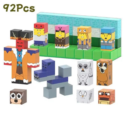 Conjunto de Blocos de Montar do Personagem de Jogo Popular Floresta 99 Noites Brinquedo de Montagem Série Animais Presente de Construção Criativo Display de Mesa