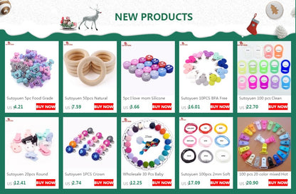 Sutoyuen 20pcs Round Head Pacifier Clip Soother Holder For DIY Beads Baby Dummy Chain Plastic Pacifier Clips Baby Accessories