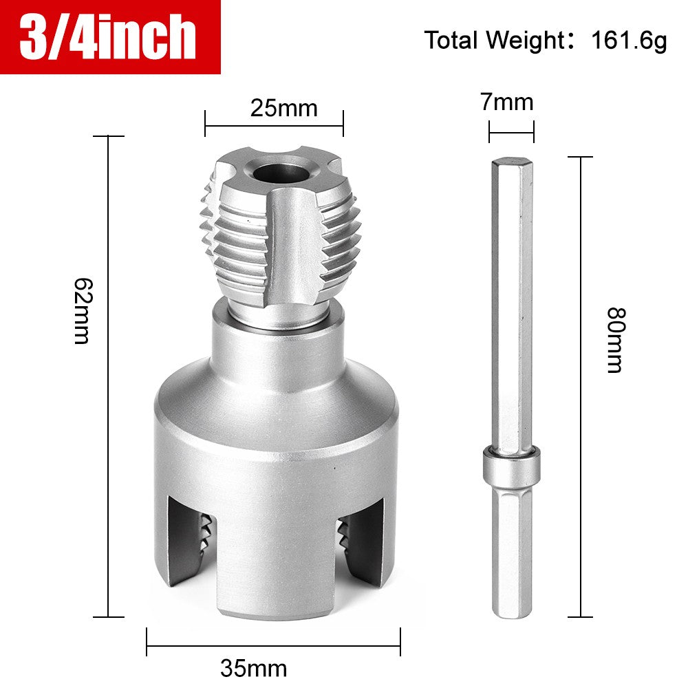 Ferramenta de Rosqueamento de Tubos DN15/20/25 Haste Hexagonal Rosca Interna Externa 1/2&3/4&1 POLEGADA Tubos de Água PPR PVC MPP Destacáveis